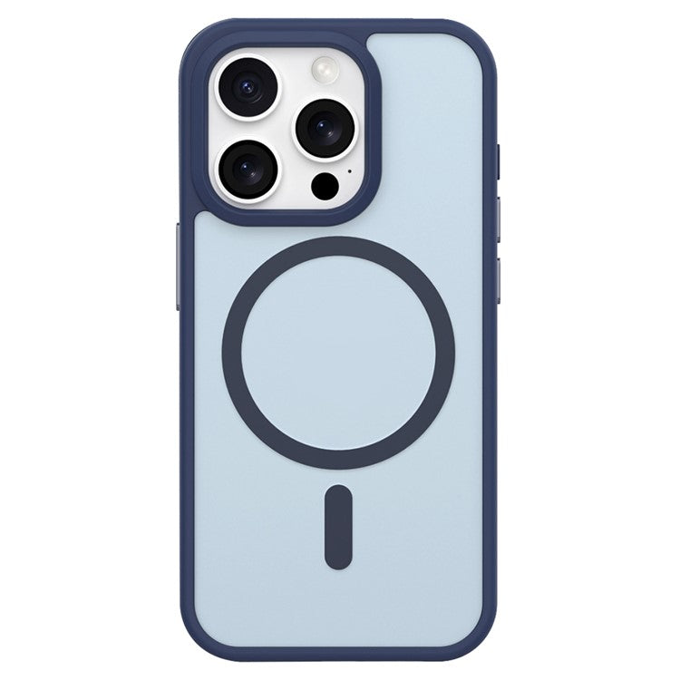 For iPhone 16 Pro Case Compatible with MagSafe Skin-Touch TPU+PC Matte Phone Cover - Blue