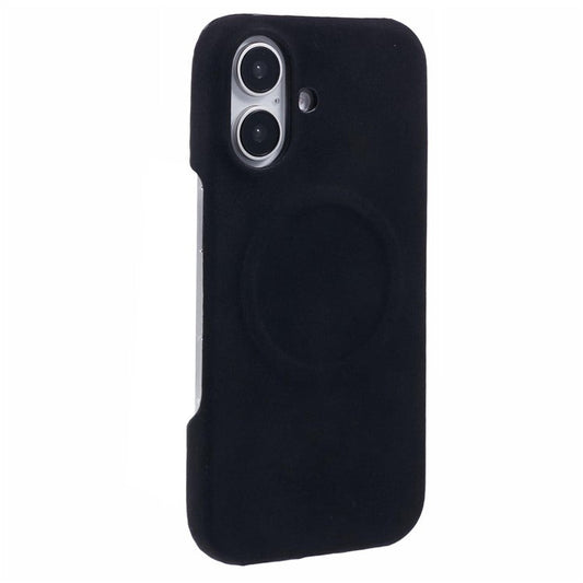 For iPhone 16 Plus Case Compatible with MagSafe Skin-Touch Leather+PC Back Cover - Black