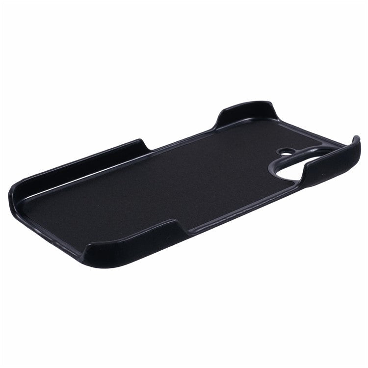 For iPhone 16 Plus Case Compatible with MagSafe Skin-Touch Leather+PC Back Cover - Black