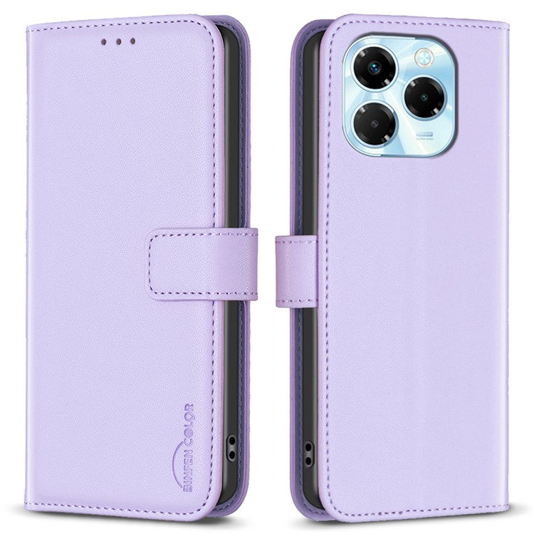 BINFEN COLOR BF17 For Infinix Note 40X 5G Case Wallet Folio Flip Leather Cover - Purple