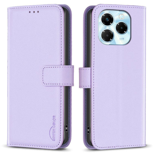 BINFEN COLOR BF17 For Infinix Note 40X 5G Case Wallet Folio Flip Leather Cover - Purple