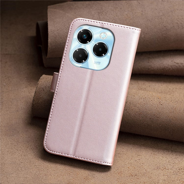 BINFEN COLOR BF17 For Infinix Note 40X 5G Case Wallet Folio Flip Leather Cover - Rose Gold