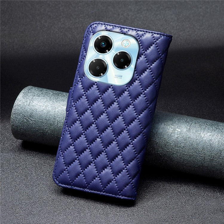 BINFEN COLOR BF Style-14 For Infinix Note 40X 5G Case Rhombus Phone Leather Cover Stand - Blue