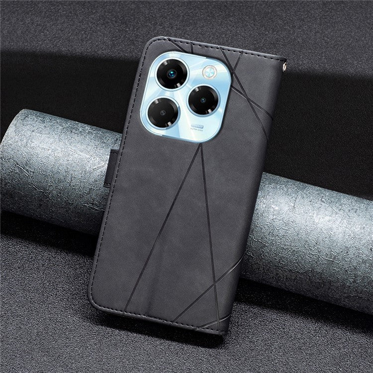 BINFEN COLOR BF05 For Infinix Note 40X 5G Case Leather Phone Cover Wallet Stand - Black