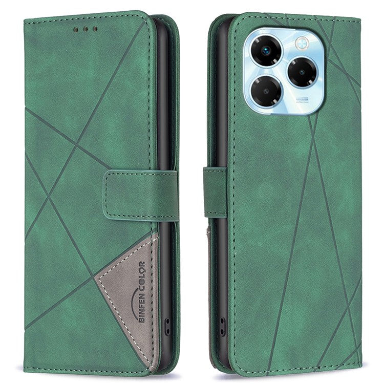 BINFEN COLOR BF05 For Infinix Note 40X 5G Case Leather Phone Cover Wallet Stand - Green