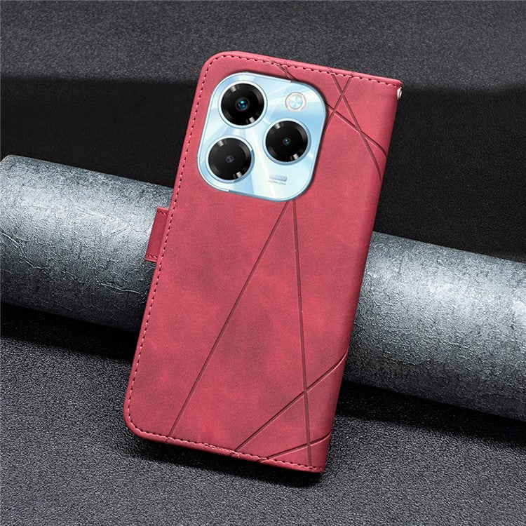 BINFEN COLOR BF05 For Infinix Note 40X 5G Case Leather Phone Cover Wallet Stand - Red