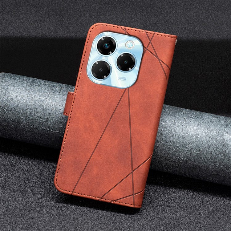 BINFEN COLOR BF05 For Infinix Note 40X 5G Case Leather Phone Cover Wallet Stand - Brown