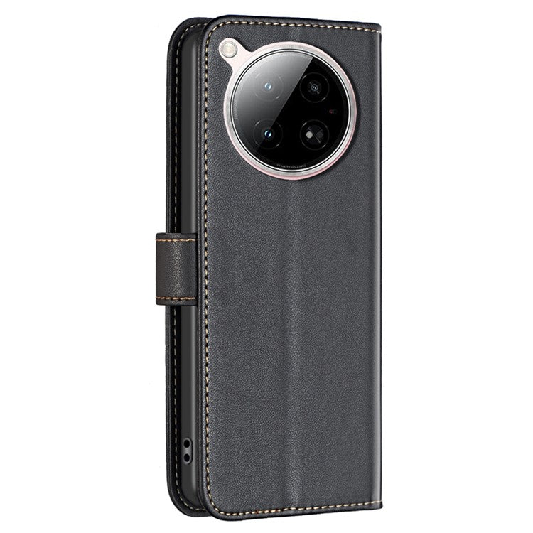 BINFEN COLOR BF17 For Infinix Zero 40 4G Case Wallet Folio Flip Leather Cover - Black