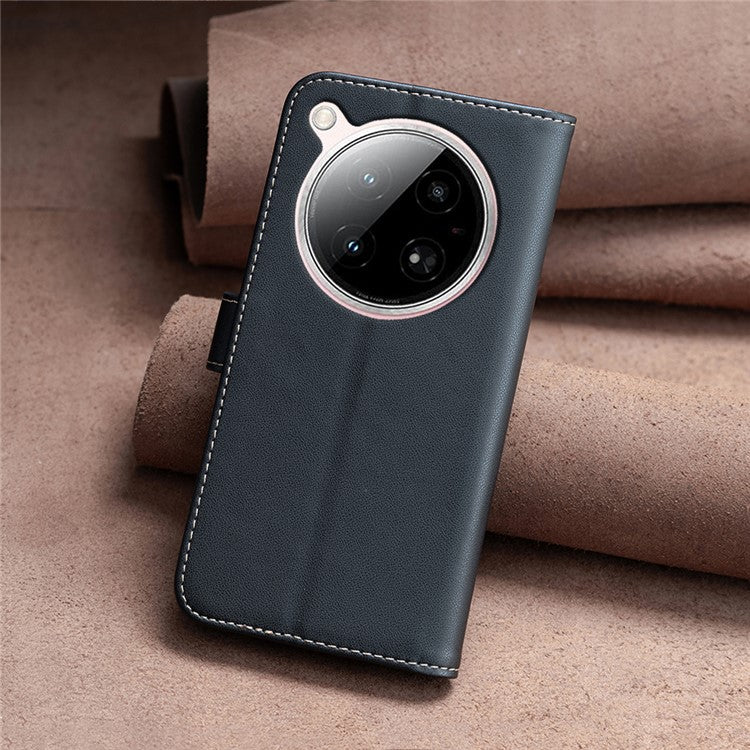 BINFEN COLOR BF17 For Infinix Zero 40 4G Case Wallet Folio Flip Leather Cover - Black