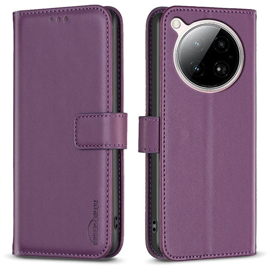 BINFEN COLOR BF17 For Infinix Zero 40 4G Case Wallet Folio Flip Leather Cover - Dark Purple