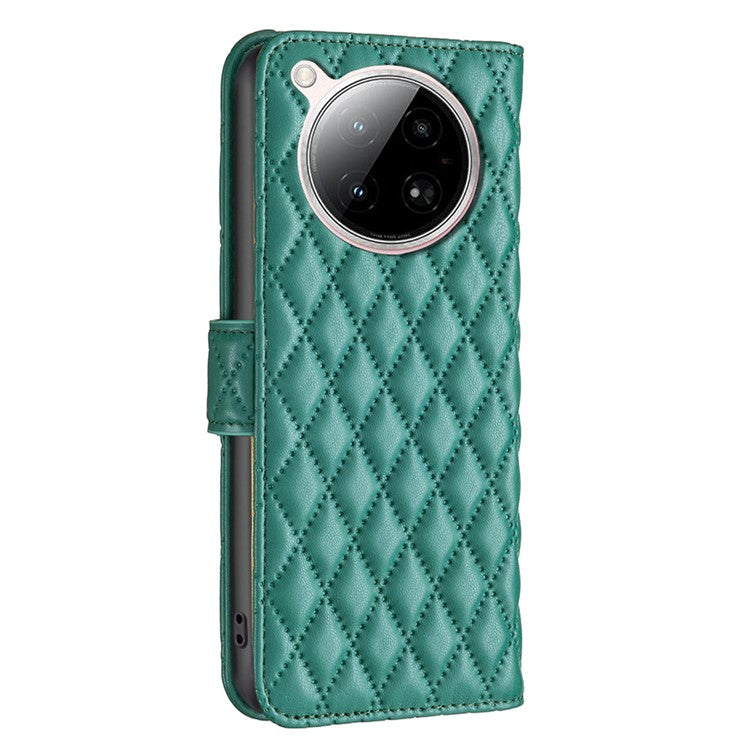 BINFEN COLOR BF Style-14 For Infinix Zero 40 4G Case Rhombus Phone Leather Cover Stand - Green
