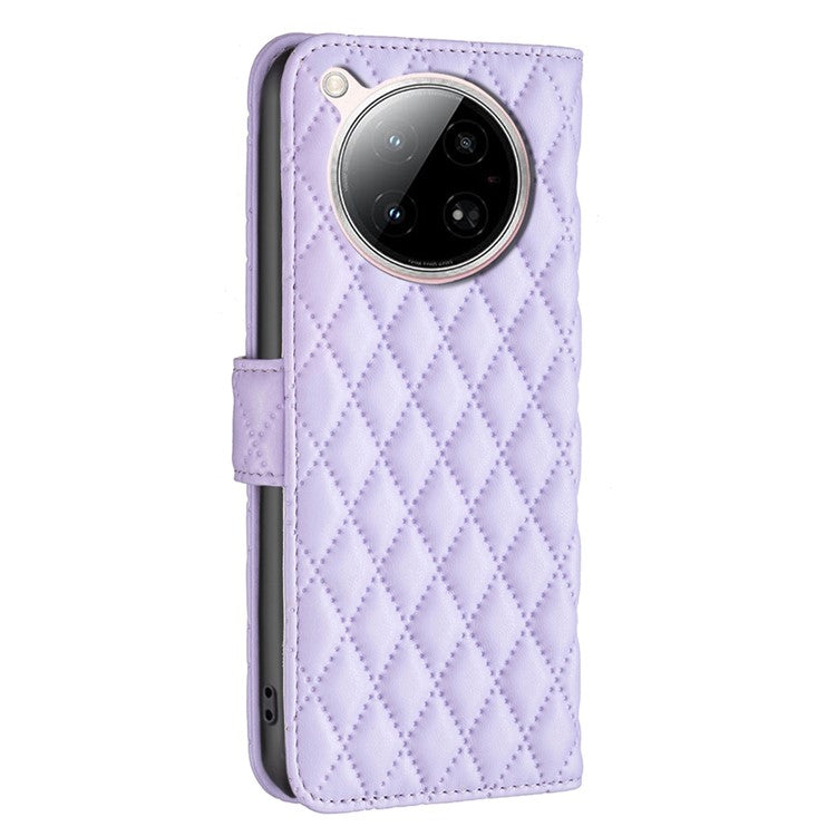 BINFEN COLOR BF Style-14 For Infinix Zero 40 4G Case Rhombus Phone Leather Cover Stand - Purple
