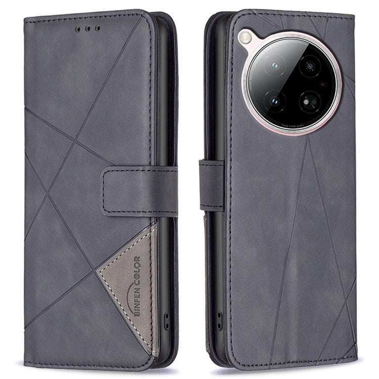 BINFEN COLOR BF05 For Infinix Zero 40 4G Case Leather Phone Cover Wallet Stand - Black