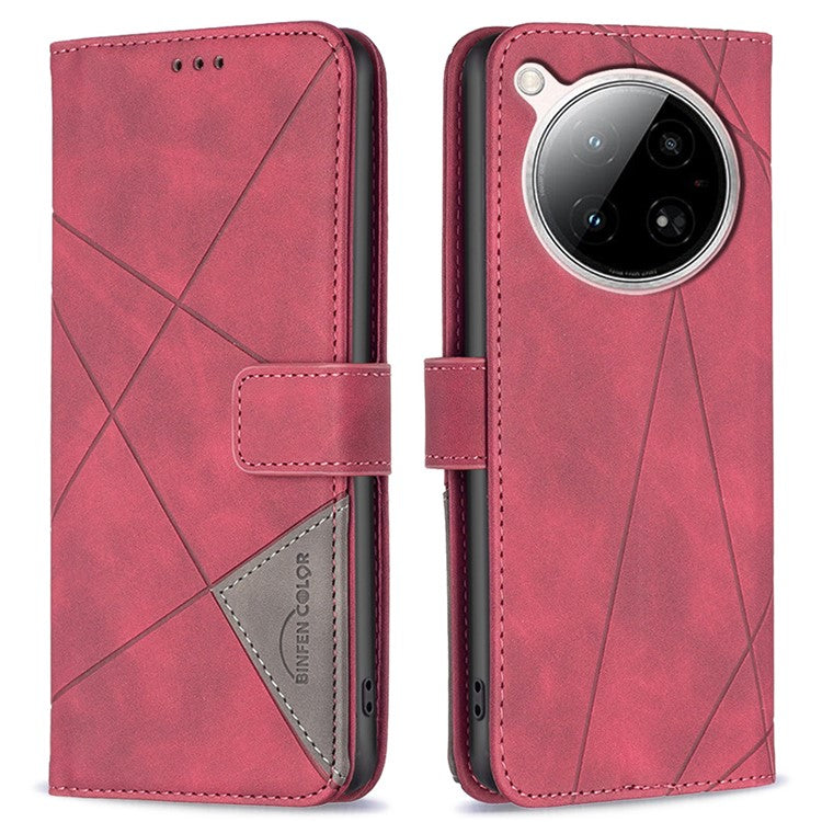 BINFEN COLOR BF05 For Infinix Zero 40 4G Case Leather Phone Cover Wallet Stand - Red