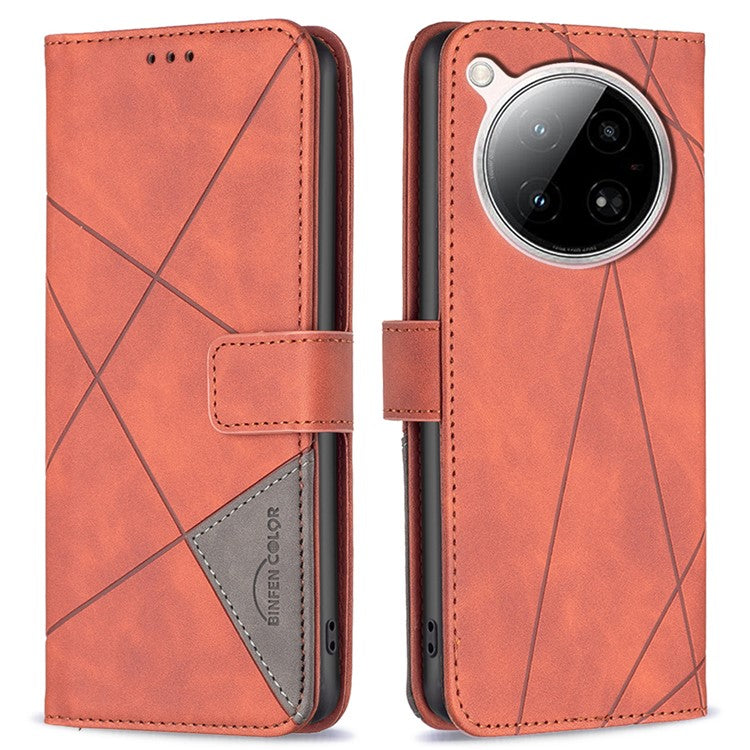 BINFEN COLOR BF05 For Infinix Zero 40 4G Case Leather Phone Cover Wallet Stand - Brown