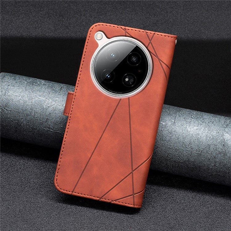 BINFEN COLOR BF05 For Infinix Zero 40 4G Case Leather Phone Cover Wallet Stand - Brown