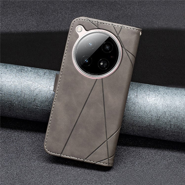 BINFEN COLOR BF05 For Infinix Zero 40 4G Case Leather Phone Cover Wallet Stand - Grey