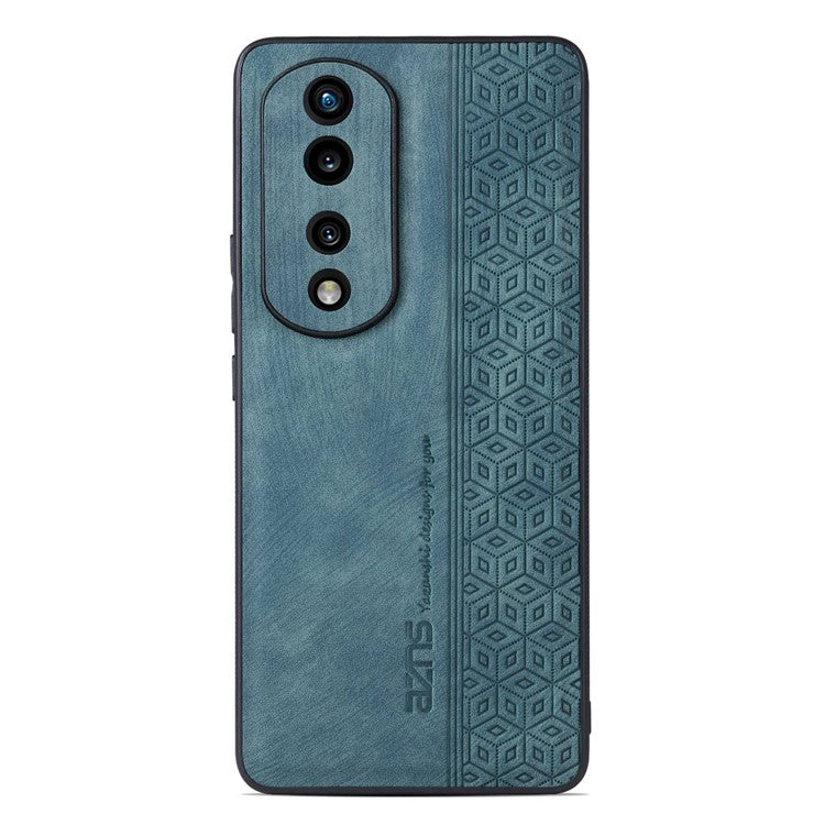 AZNS Anti-scratch Slim Cell Phone Case for Honor 70 5G, Imprinted Pattern PU Leather Coated TPU Back Cover - Green