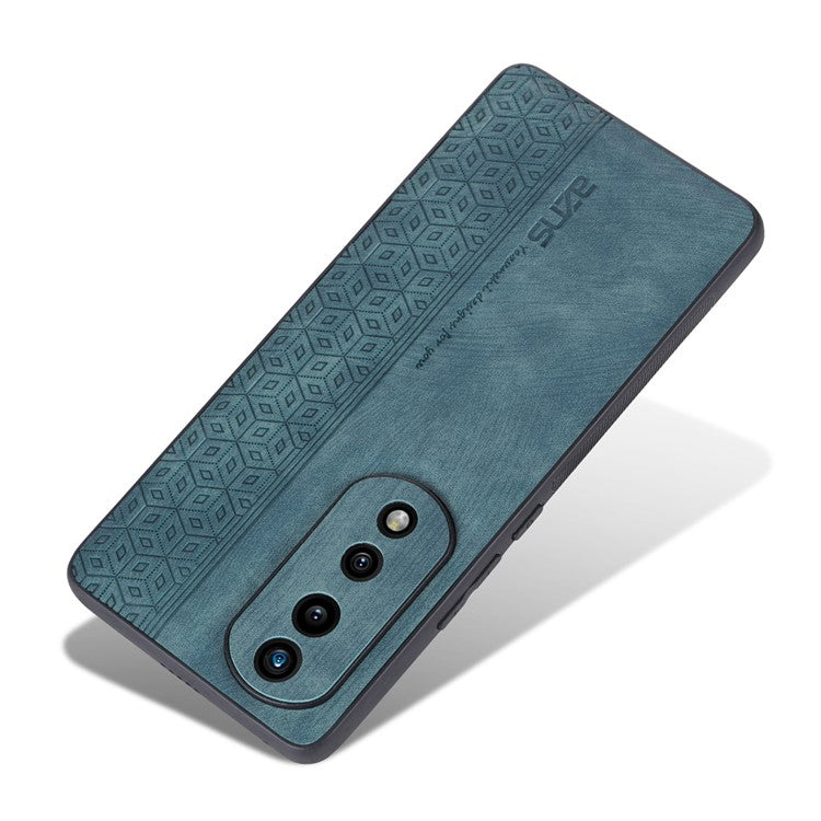 AZNS Anti-scratch Slim Cell Phone Case for Honor 70 5G, Imprinted Pattern PU Leather Coated TPU Back Cover - Green