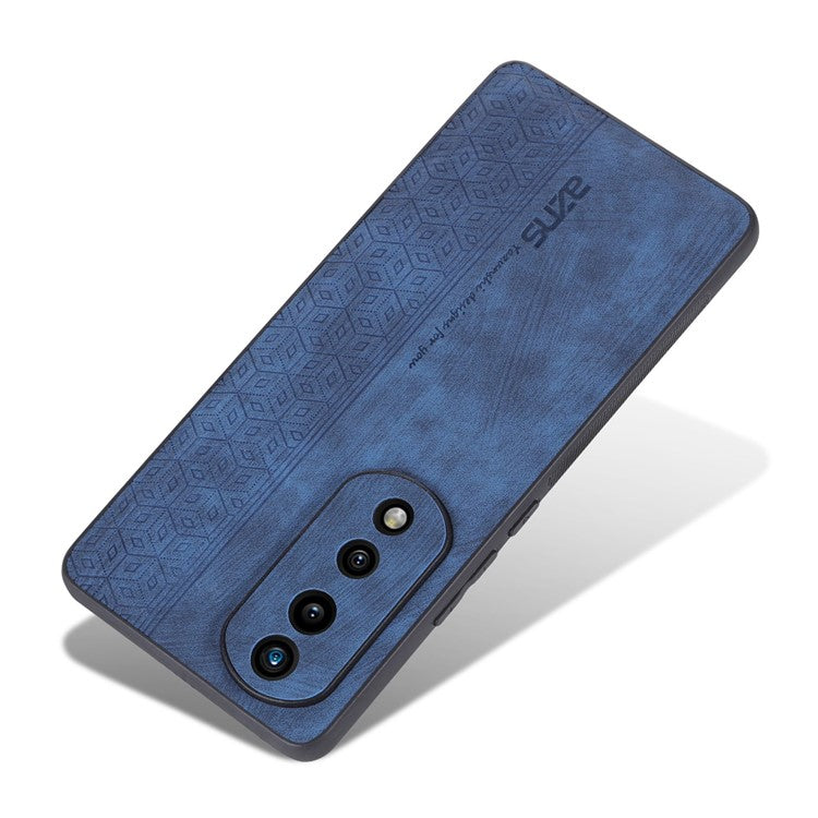 AZNS Anti-scratch Slim Cell Phone Case for Honor 70 5G, Imprinted Pattern PU Leather Coated TPU Back Cover - Blue