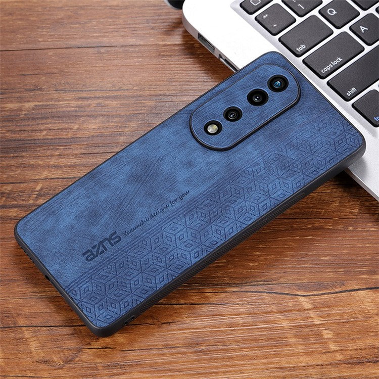AZNS Anti-scratch Slim Cell Phone Case for Honor 70 5G, Imprinted Pattern PU Leather Coated TPU Back Cover - Blue