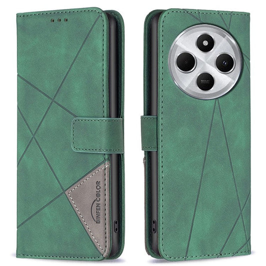 BINFEN COLOR BF05 For Xiaomi Redmi 14C 4G Case Leather Phone Cover Wallet Stand - Green