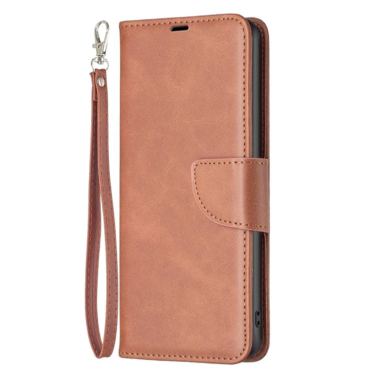 For Xiaomi Poco C75 4G / Redmi 14R 5G / 14C 4G Case Shockproof PU Leather Cover with Wallet Card Slots - Brown