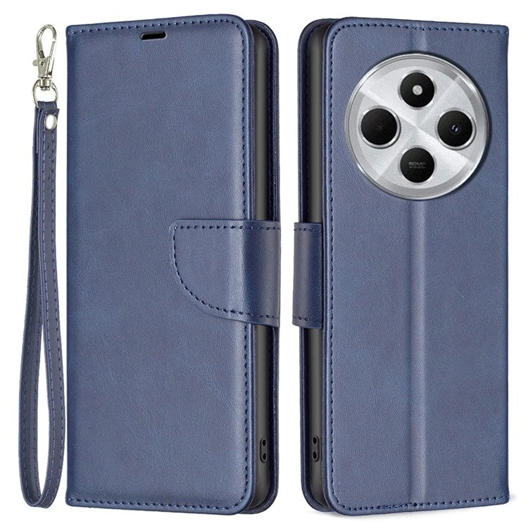 For Xiaomi Poco C75 4G / Redmi 14R 5G / 14C 4G Case Shockproof PU Leather Cover with Wallet Card Slots - Blue