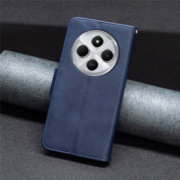 For Xiaomi Poco C75 4G / Redmi 14R 5G / 14C 4G Case Shockproof PU Leather Cover with Wallet Card Slots - Blue