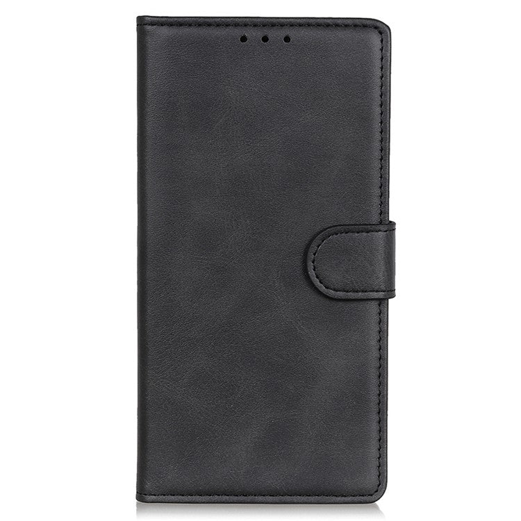For Motorola Edge 30 Neo 5G Magnetic Clasp Phone Case Cowhide Texture PU Leather Wallet Stand Anti-drop Cover - Black