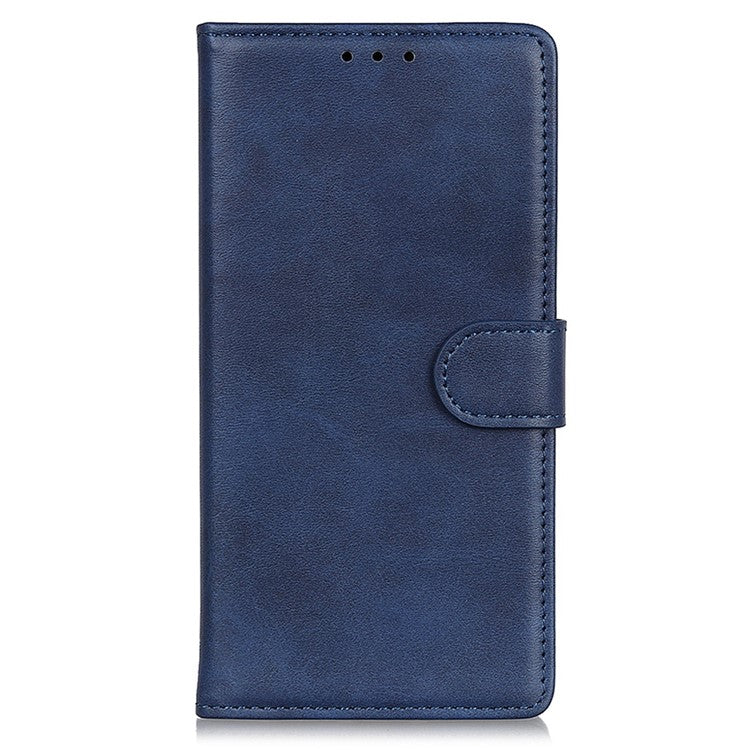 For Motorola Edge 30 Neo 5G Magnetic Clasp Phone Case Cowhide Texture PU Leather Wallet Stand Anti-drop Cover - Blue