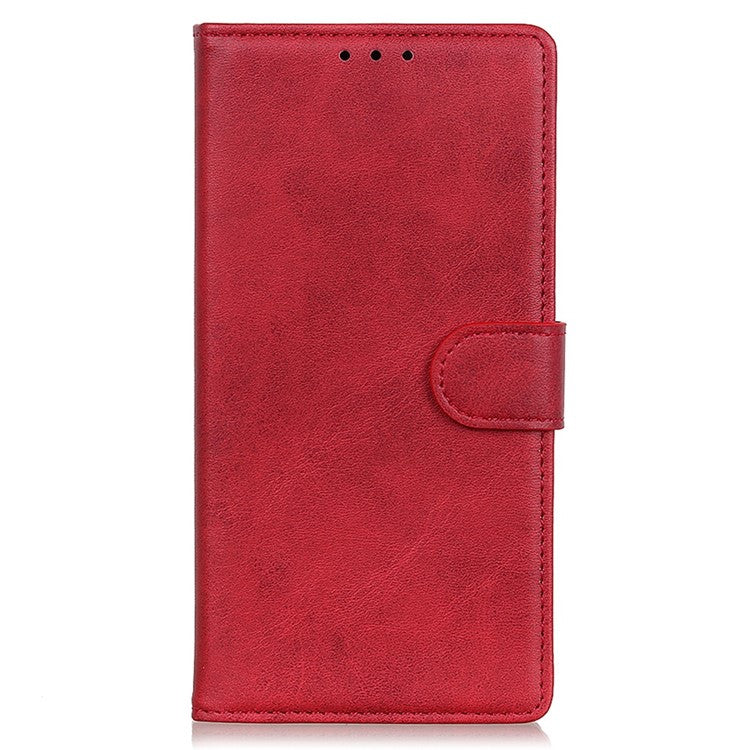For Motorola Edge 30 Neo 5G Magnetic Clasp Phone Case Cowhide Texture PU Leather Wallet Stand Anti-drop Cover - Red