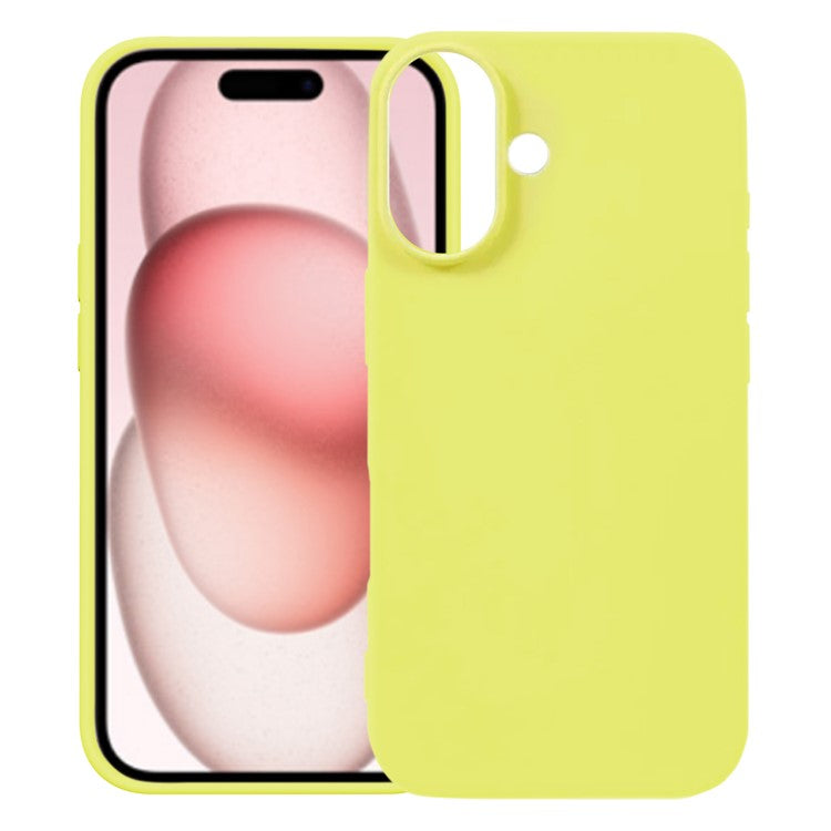 KALEBOL KLB-YTGJ001 For iPhone 16 Plus Case Solid Color Liquid Silicone+PC Phone Cover - Yellow