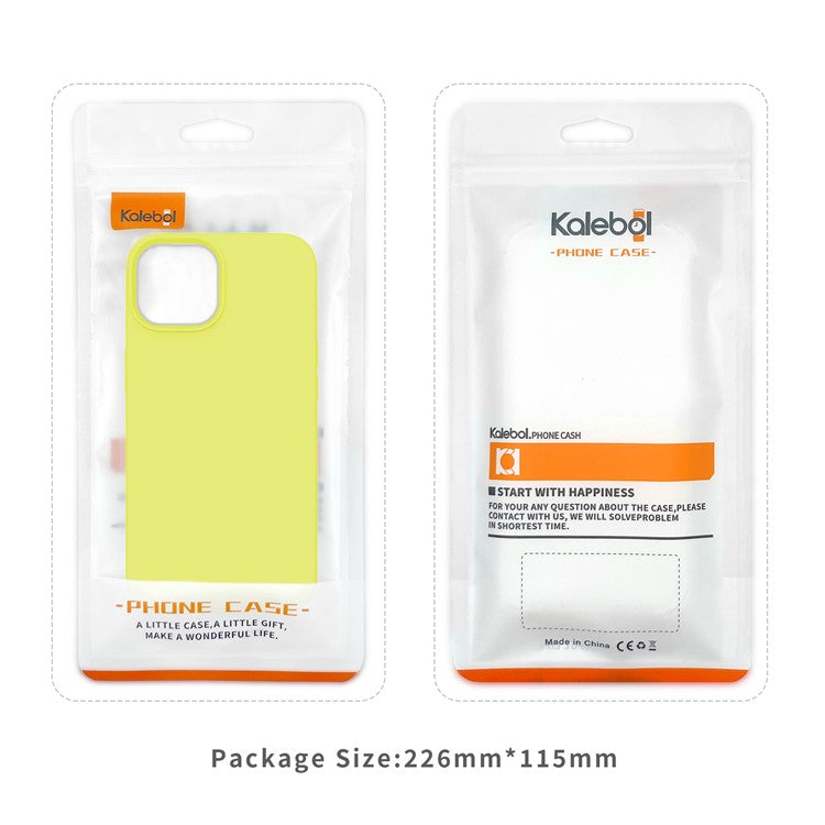 KALEBOL KLB-YTGJ001 For iPhone 16 Plus Case Solid Color Liquid Silicone+PC Phone Cover - Yellow