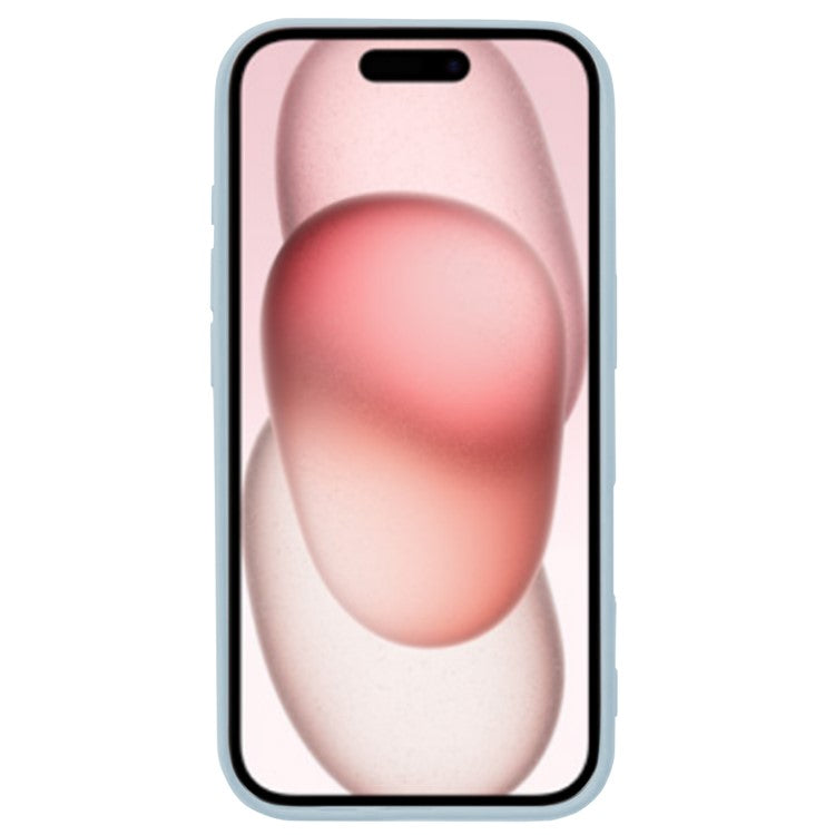 KALEBOL KLB-YTGJ001 For iPhone 16 Case Solid Color Liquid Silicone+PC Phone Cover - Baby Blue