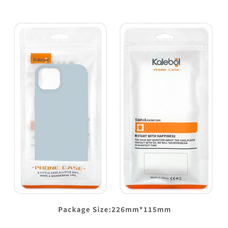 KALEBOL KLB-YTGJ001 For iPhone 16 Case Solid Color Liquid Silicone+PC Phone Cover - Baby Blue