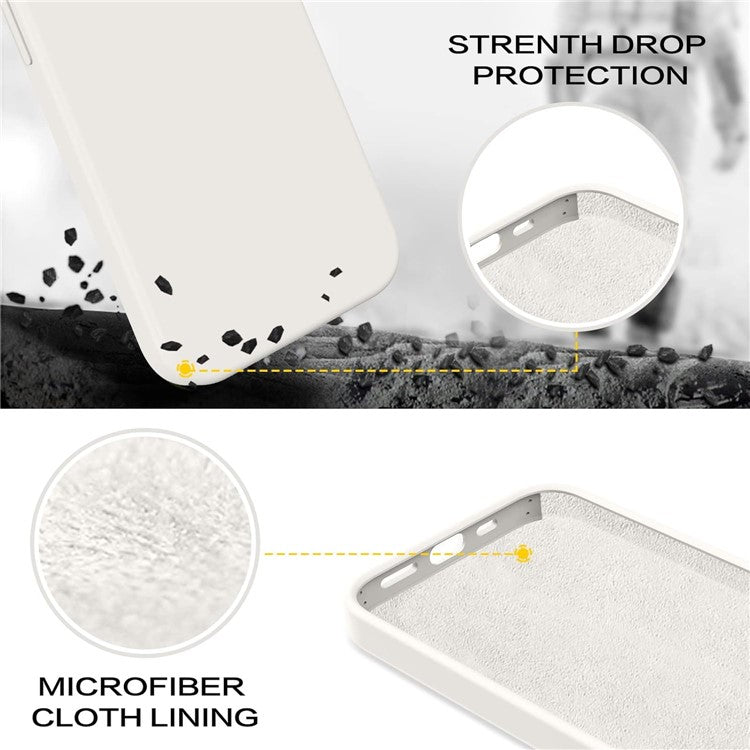 KALEBOL KLB-YTGJ001 For iPhone 16 Case Solid Color Liquid Silicone+PC Phone Cover - Starlight