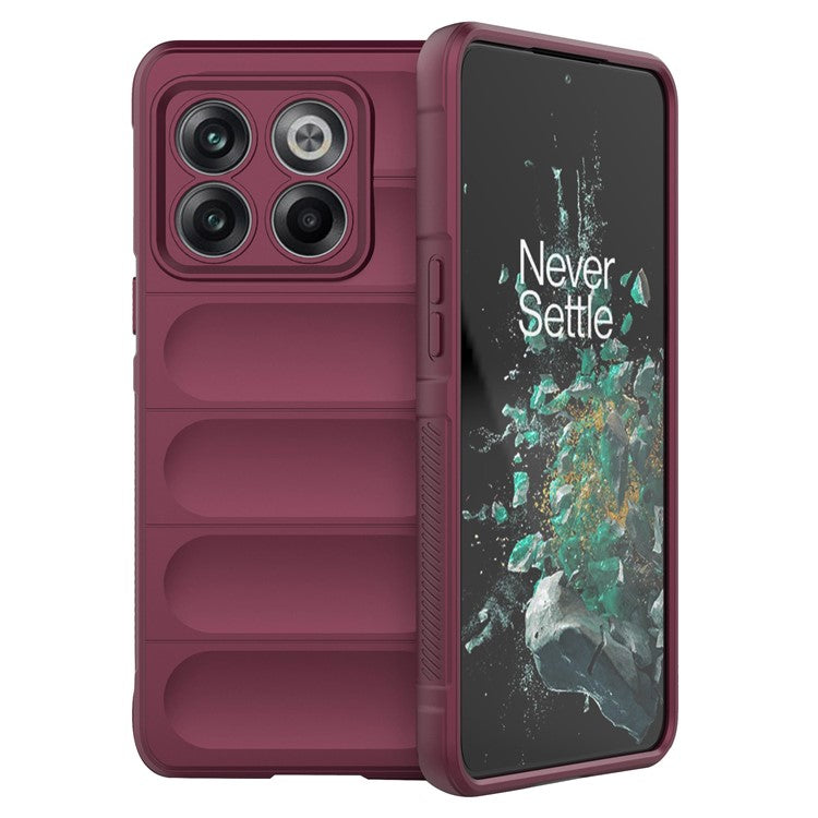 For OnePlus 10T 5G / Ace Pro 5G Shockproof Rugged Design  Phone Case Anti-Scratch Soft TPU Back Cover - Wine Red