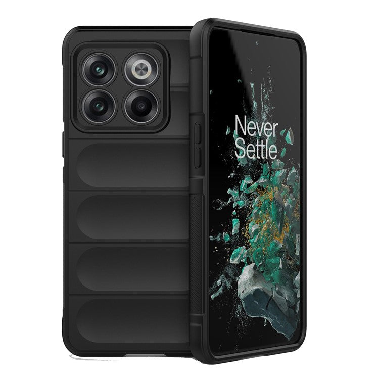For OnePlus 10T 5G / Ace Pro 5G Shockproof Rugged Design  Phone Case Anti-Scratch Soft TPU Back Cover - Black
