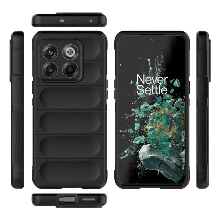 For OnePlus 10T 5G / Ace Pro 5G Shockproof Rugged Design  Phone Case Anti-Scratch Soft TPU Back Cover - Black