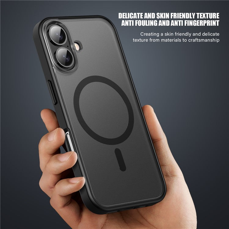 For iPhone 16 Plus Case Matte PC+TPU Phone Cover Compatible with MagSafe - Grey