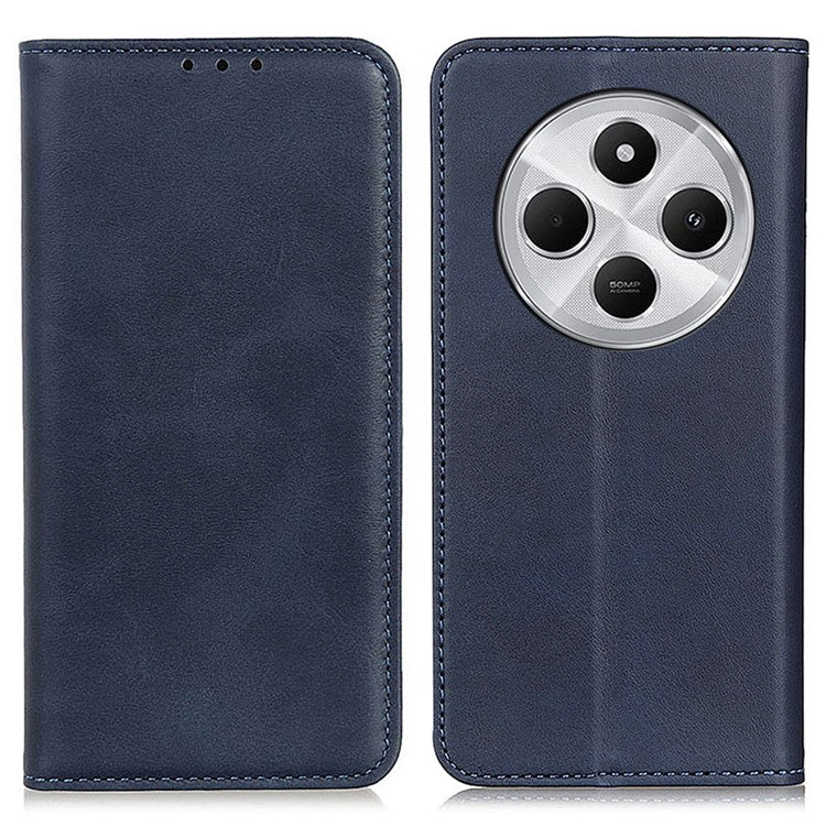 For Xiaomi Poco C75 4G / Redmi 14R 5G / 14C 4G Case Split Leather Flip Wallet Phone Cover - Blue