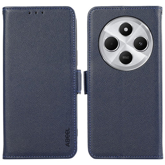 ABEEL For Xiaomi Poco C75 4G / Redmi 14R 5G / 14C 4G Case Litchi Texture Leather RFID Blocking Phone Cover - Blue