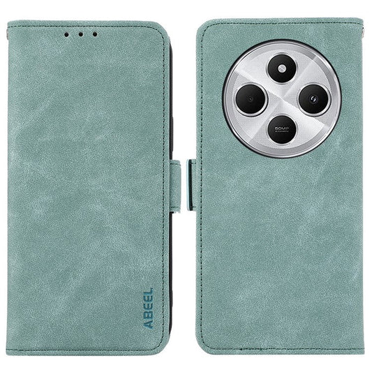 ABEEL For Xiaomi Poco C75 4G / Redmi 14R 5G / 14C 4G Case PU Leather Folio Stand View RFID Blocking Phone Cover - Baby Blue