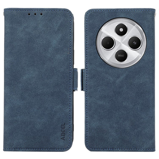 ABEEL For Xiaomi Poco C75 4G / Redmi 14R 5G / 14C 4G Case PU Leather Folio Stand View RFID Blocking Phone Cover - Blue