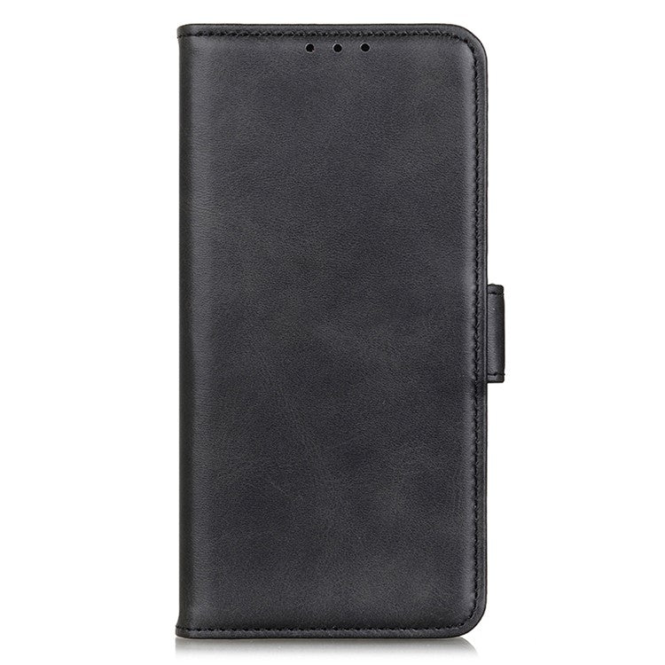 For Xiaomi Poco C75 4G / Redmi 14R 5G / 14C 4G Case Stand Cowhide Texture PU Leather Phone Cover - Black