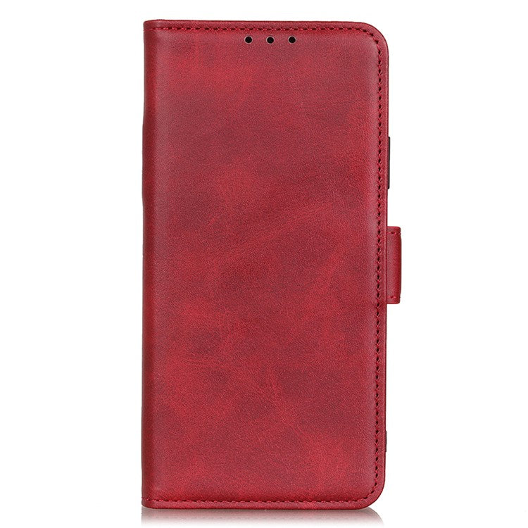 For Xiaomi Poco C75 4G / Redmi 14R 5G / 14C 4G Case Stand Cowhide Texture PU Leather Phone Cover - Red