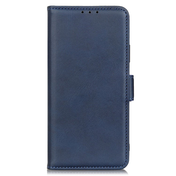 For Xiaomi Poco C75 4G / Redmi 14R 5G / 14C 4G Case Stand Cowhide Texture PU Leather Phone Cover - Blue