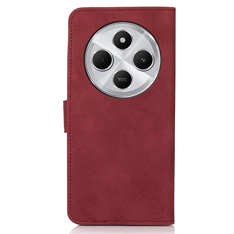 KHAZNEH For Xiaomi Poco C75 4G / Redmi 14R 5G / 14C 4G Stand Case PU Leather Wallet Phone Cover - Red