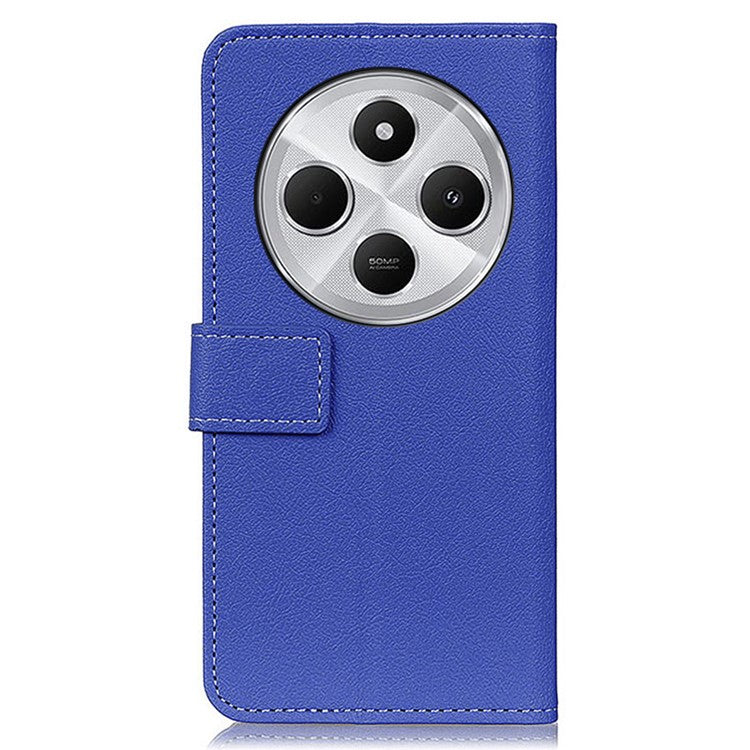 For Xiaomi Poco C75 4G / Redmi 14R 5G / 14C 4G Case PU Leather Stand Wallet Phone Cover - Blue